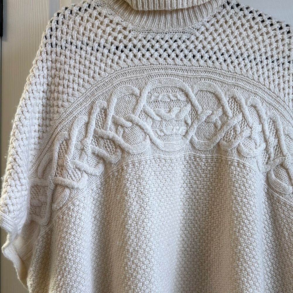 Lauren Ralph Lauren Cream Cowl Neck Sweater with Intricate Openwork - Picture 2 of 7